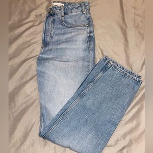 ZARA blue high rise mom jeans